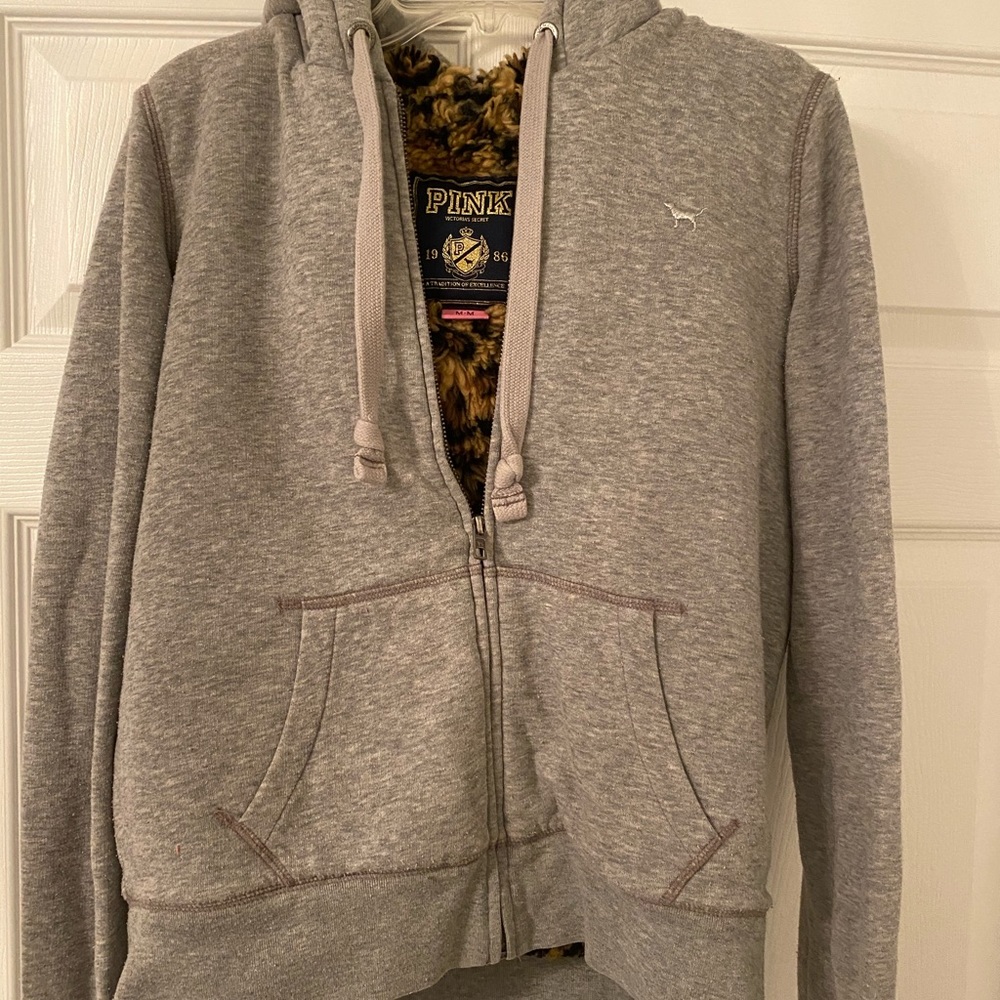 VS PINK fur lined hoodie